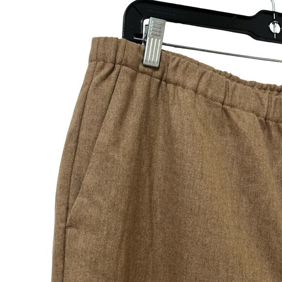 Eileen Fisher Felted Wool Tapered Ankle Pants Size L Honey Office Capsule NWT - Picture 5 of 7